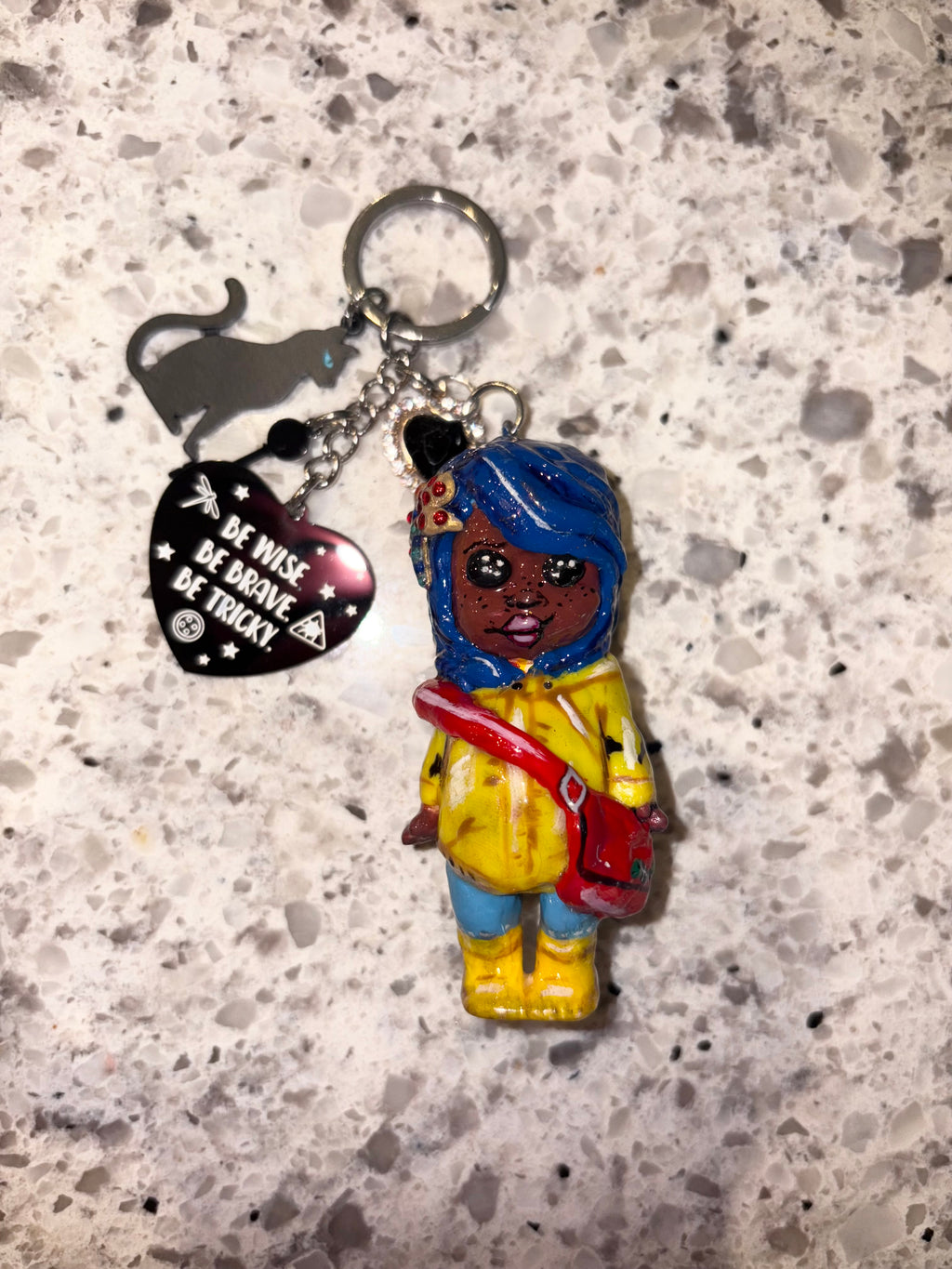 Custom Hand sculpted and painted Sonny Coraline inspired keychain