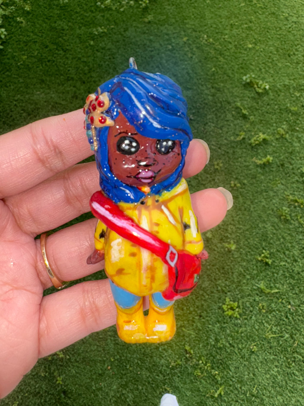 Custom Hand sculpted and painted Sonny Coraline inspired keychain