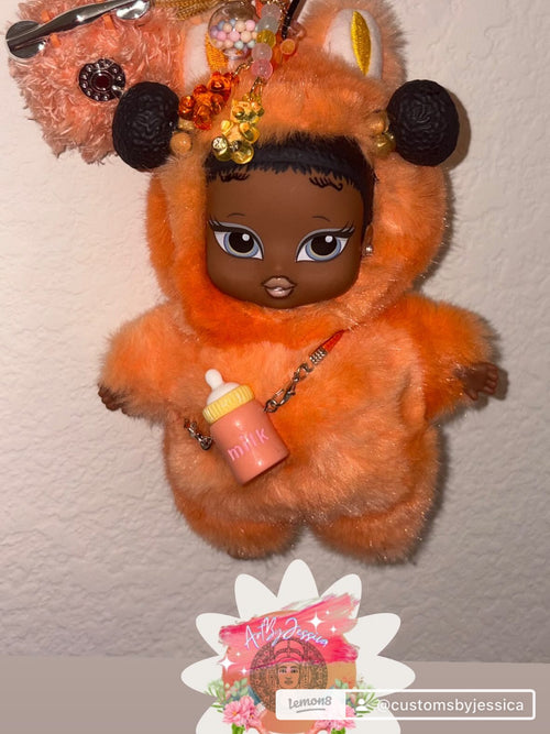Custom hand crafted Brat doll in Monster Plushie Keychain
