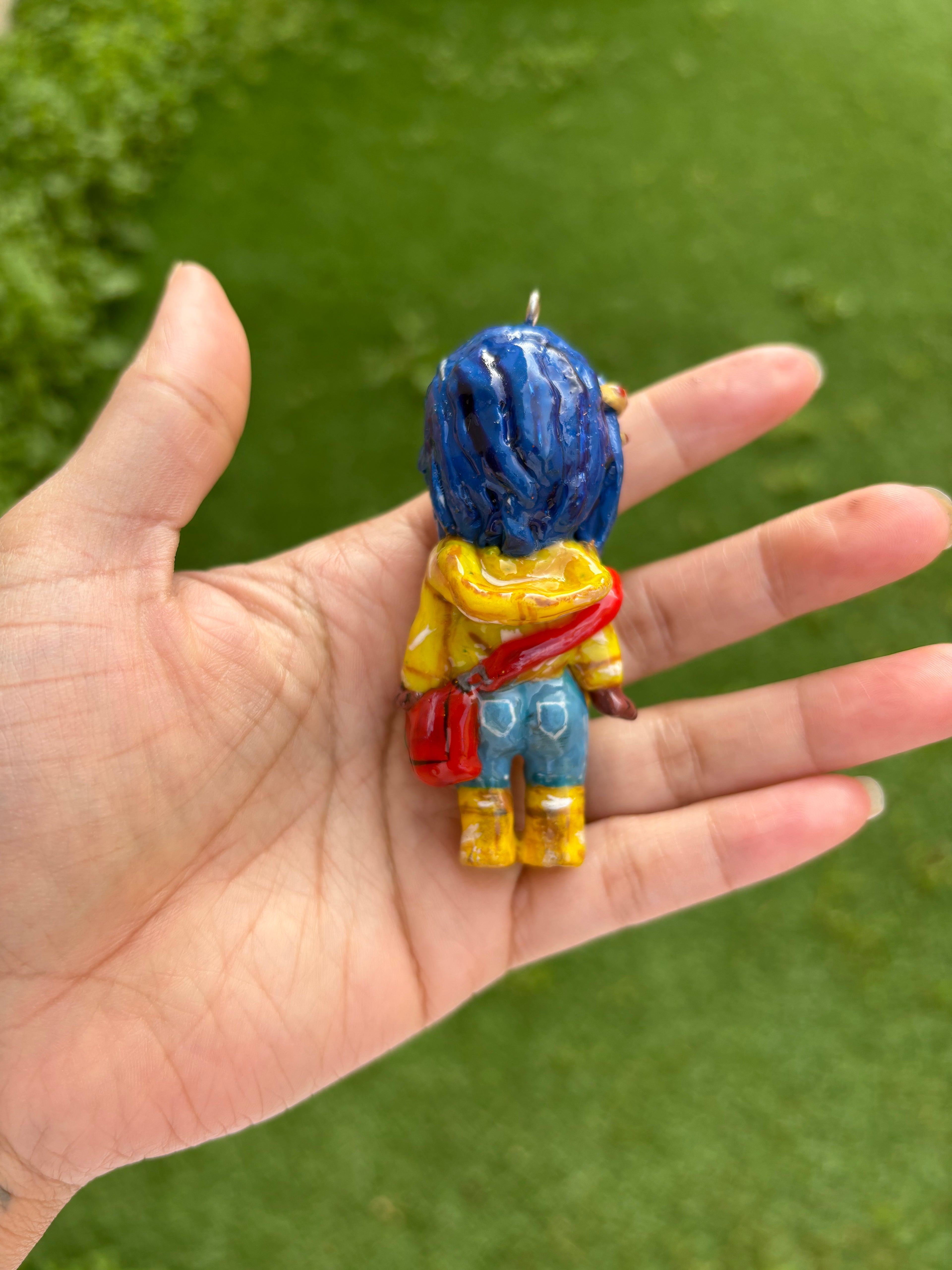 Custom Hand sculpted and painted Sonny Coraline inspired keychain